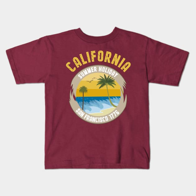 California summer holiday Kids T-Shirt by mypointink